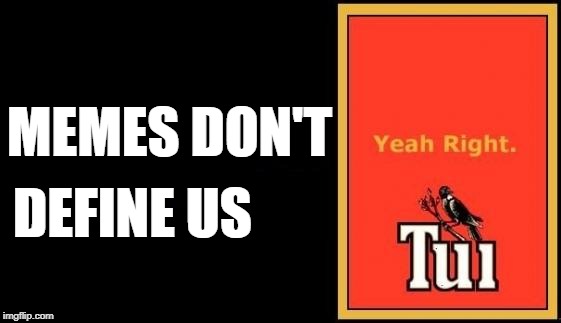 Tui | MEMES DON'T; DEFINE US | image tagged in tui | made w/ Imgflip meme maker