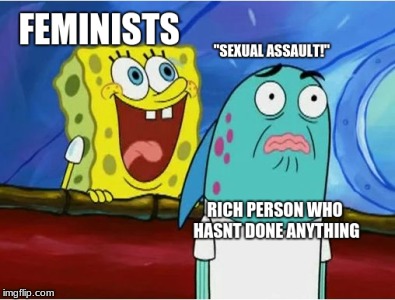Feminists and sexual assault meme | image tagged in memes,feminists,sexual assault,politics | made w/ Imgflip meme maker