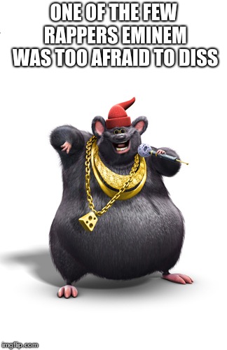 Biggie cheese | ONE OF THE FEW RAPPERS EMINEM WAS TOO AFRAID TO DISS | image tagged in biggie cheese | made w/ Imgflip meme maker