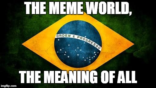 Brazil flag | THE MEME WORLD, THE MEANING OF ALL | image tagged in brazil flag | made w/ Imgflip meme maker