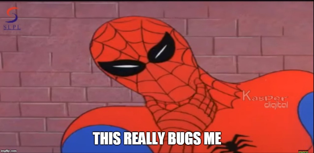 Spiderman meme-This really bugs me | THIS REALLY BUGS ME | image tagged in spiderman,memes | made w/ Imgflip meme maker