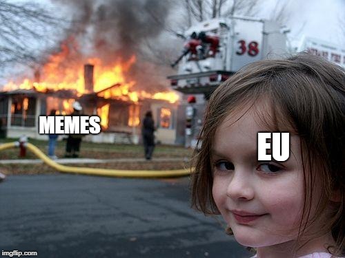 Disaster Girl | MEMES; EU | image tagged in memes,disaster girl | made w/ Imgflip meme maker
