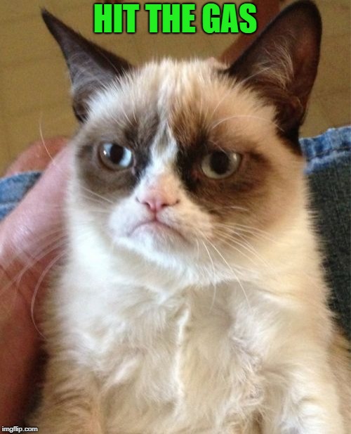 Grumpy Cat Meme | HIT THE GAS | image tagged in memes,grumpy cat | made w/ Imgflip meme maker