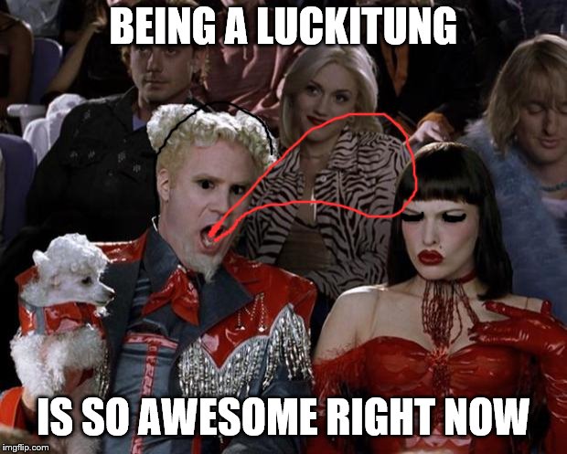 luckitung the sexual pokemon  | BEING A LUCKITUNG; IS SO AWESOME RIGHT NOW | image tagged in memes,mugatu so hot right now | made w/ Imgflip meme maker