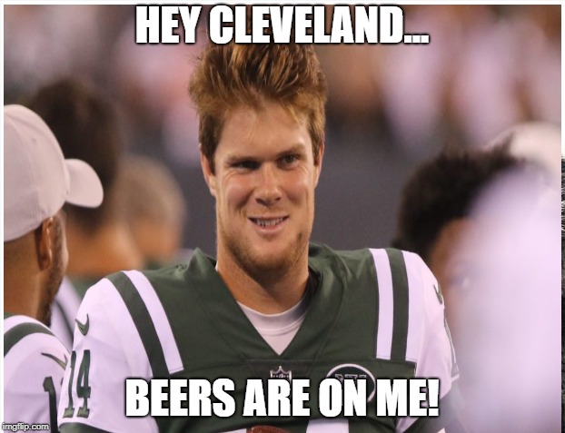 Browns Win! | HEY CLEVELAND... BEERS ARE ON ME! | image tagged in nfl football | made w/ Imgflip meme maker