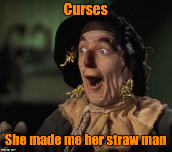 Straw Man - What a Great Idea | Curses She made me her straw man | image tagged in straw man - what a great idea | made w/ Imgflip meme maker