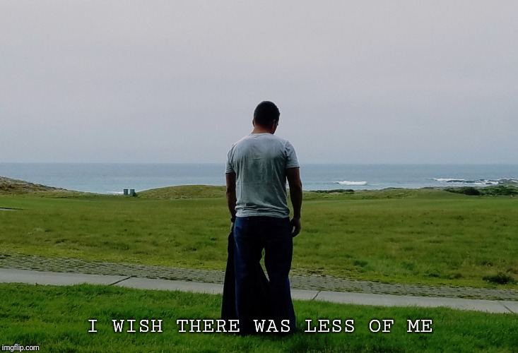 Depressed Golfer | I WISH THERE WAS LESS OF ME | image tagged in depressed golfer | made w/ Imgflip meme maker