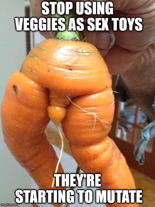 STOP USING VEGGIES AS SEX TOYS; THEY'RE STARTING TO MUTATE | made w/ Imgflip meme maker