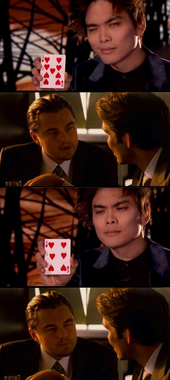 Inception Shin Lim card trick wink leonardo dicaprio Blank Meme Template