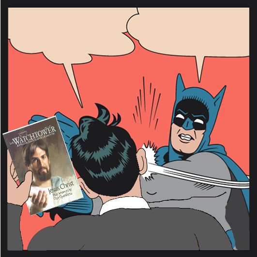 Batman Slapping Jehovah's Witness Blank Meme Template