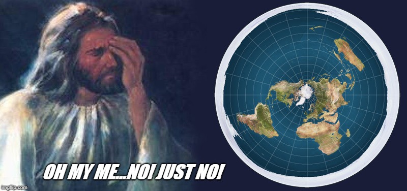 OH MY ME...NO! JUST NO! | image tagged in facepalm,human stupidity,flat earth,idiots | made w/ Imgflip meme maker