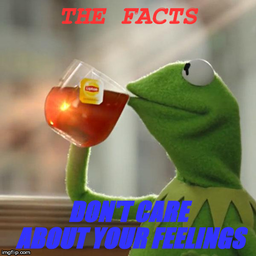 But That's None Of My Business | THE FACTS; DON'T CARE ABOUT YOUR FEELINGS | image tagged in memes,but thats none of my business,kermit the frog | made w/ Imgflip meme maker