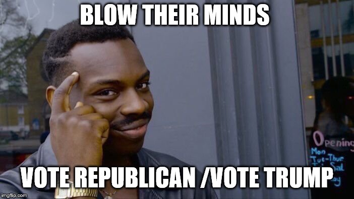 Roll Safe Think About It Meme | BLOW THEIR MINDS; VOTE REPUBLICAN /VOTE TRUMP | image tagged in memes,roll safe think about it | made w/ Imgflip meme maker
