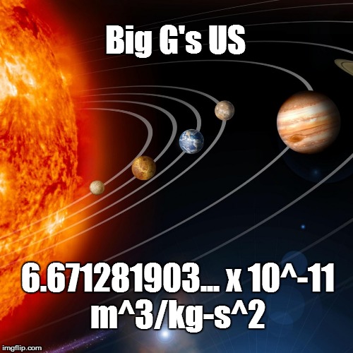 Gravitation (exact) | Big G's US; 6.671281903... x 10^-11           m^3/kg-s^2 | image tagged in denke,einstein,newton,kepler,euclid | made w/ Imgflip meme maker
