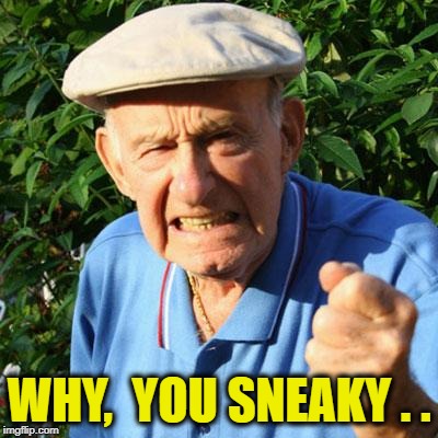 angry old man | WHY,  YOU SNEAKY . . | image tagged in angry old man | made w/ Imgflip meme maker