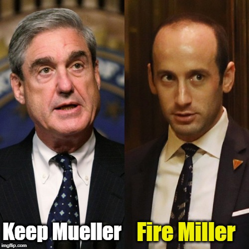 Fire Miller; Keep Mueller | image tagged in mueller,miller,fire | made w/ Imgflip meme maker