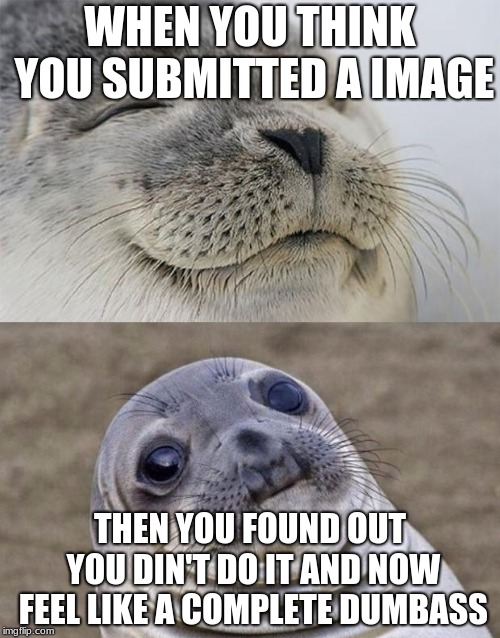 Short Satisfaction VS Truth | WHEN YOU THINK YOU SUBMITTED A IMAGE; THEN YOU FOUND OUT YOU DIN'T DO IT AND NOW FEEL LIKE A COMPLETE DUMBASS | image tagged in memes,short satisfaction vs truth | made w/ Imgflip meme maker