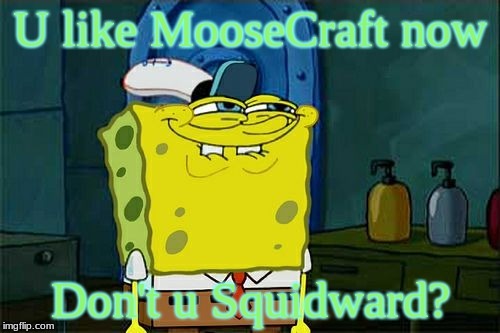 U like MooseCraft | image tagged in moosecraft,dont you squidward | made w/ Imgflip meme maker