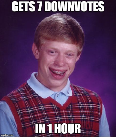 Bad Luck Brian Meme | GETS 7 DOWNVOTES IN 1 HOUR | image tagged in memes,bad luck brian | made w/ Imgflip meme maker