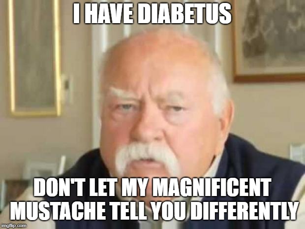 Wilford Brimley | I HAVE DIABETUS; DON'T LET MY MAGNIFICENT MUSTACHE TELL YOU DIFFERENTLY | image tagged in wilford brimley | made w/ Imgflip meme maker