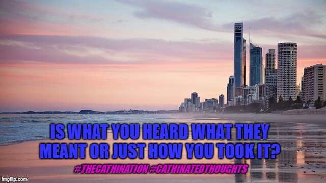 IS WHAT YOU HEARD WHAT THEY MEANT OR JUST HOW YOU TOOK IT? #THECATHINATION #CATHINATEDTHOUGHTS | image tagged in communication,business,success | made w/ Imgflip meme maker