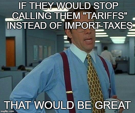 That Would Be Great Meme | IF THEY WOULD STOP CALLING THEM "TARIFFS" INSTEAD OF IMPORT-TAXES; THAT WOULD BE GREAT | image tagged in memes,that would be great,LateStageCapitalism | made w/ Imgflip meme maker