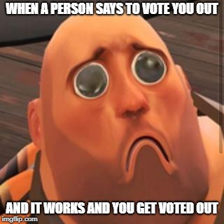Hoovy No Sandvich | WHEN A PERSON SAYS TO VOTE YOU OUT; AND IT WORKS AND YOU GET VOTED OUT | image tagged in hoovy no sandvich | made w/ Imgflip meme maker