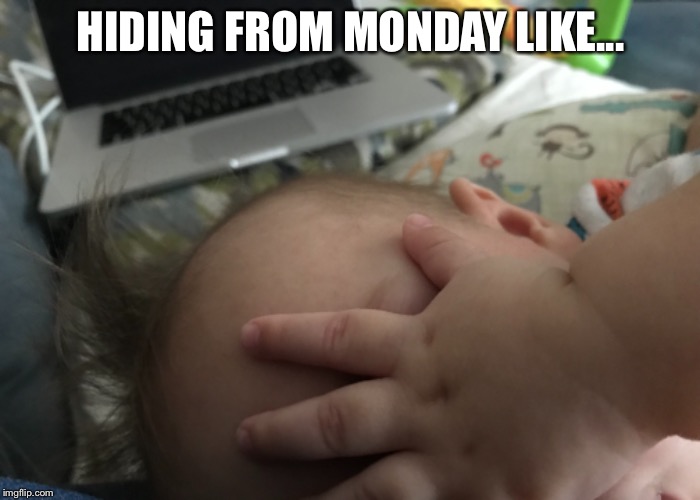 Monday got me like... | HIDING FROM MONDAY LIKE... | image tagged in mondays,weekend | made w/ Imgflip meme maker