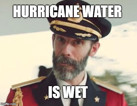 President Obvious | HURRICANE WATER; IS WET | image tagged in captain obvious,donald trump,hurricane florence,water | made w/ Imgflip meme maker