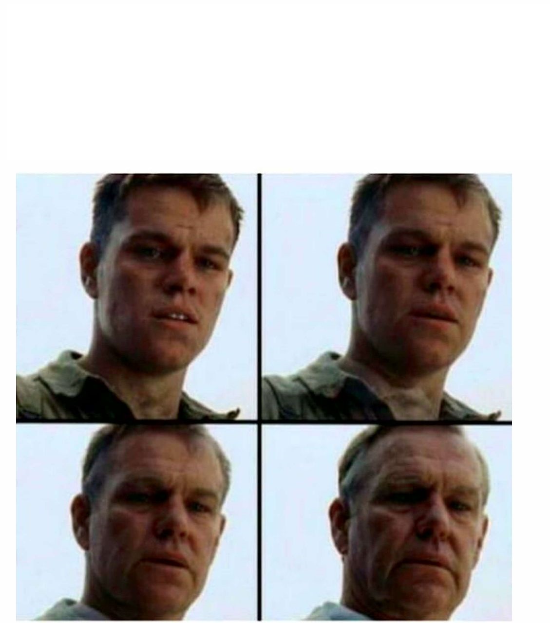 Matt Damon gets older Blank Meme Template