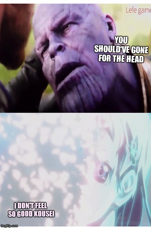 image tagged in your lie in april,infinity war meme,kaori,i dont feel so good | made w/ Imgflip meme maker