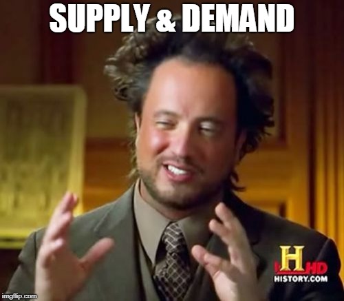 Ancient Aliens Meme | SUPPLY & DEMAND | image tagged in memes,ancient aliens | made w/ Imgflip meme maker