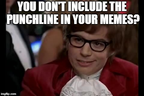 Oh, behave | YOU DON'T INCLUDE THE PUNCHLINE IN YOUR MEMES? | image tagged in memes,i too like to live dangerously,i also like to live dangerously | made w/ Imgflip meme maker