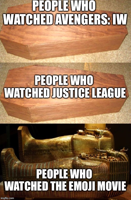 People who thank bus driver  | PEOPLE WHO WATCHED AVENGERS: IW; PEOPLE WHO WATCHED JUSTICE LEAGUE; PEOPLE WHO WATCHED THE EMOJI MOVIE | image tagged in people who thank bus driver | made w/ Imgflip meme maker