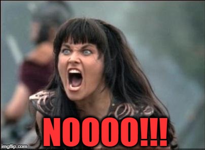Angry Xena | NOOOO!!! | image tagged in angry xena | made w/ Imgflip meme maker