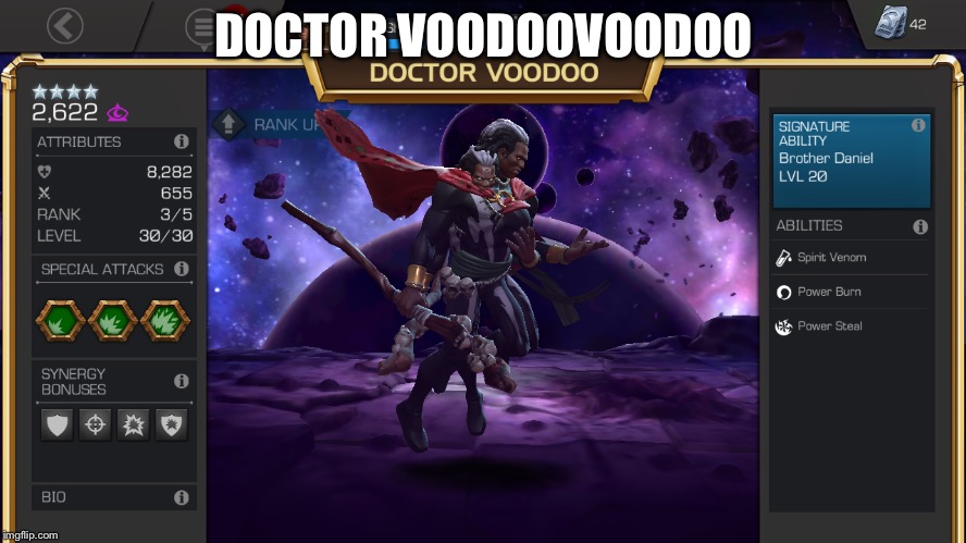 MCoC Meme: Doctor VoodooVoodoo | DOCTOR VOODOOVOODOO | image tagged in mcoc | made w/ Imgflip meme maker