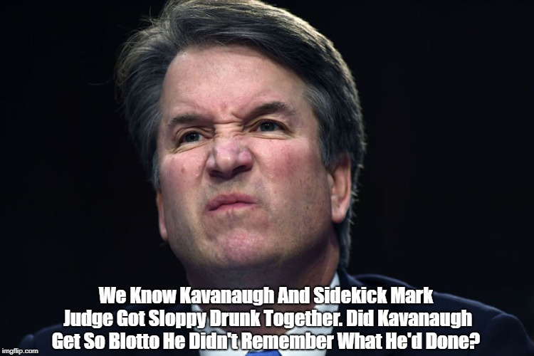 We Know Kavanaugh And Sidekick Mark Judge Got Sloppy Drunk Together.
Did Kavanaugh Get So Blotto He Didn't Remember What He'd Done? | made w/ Imgflip meme maker