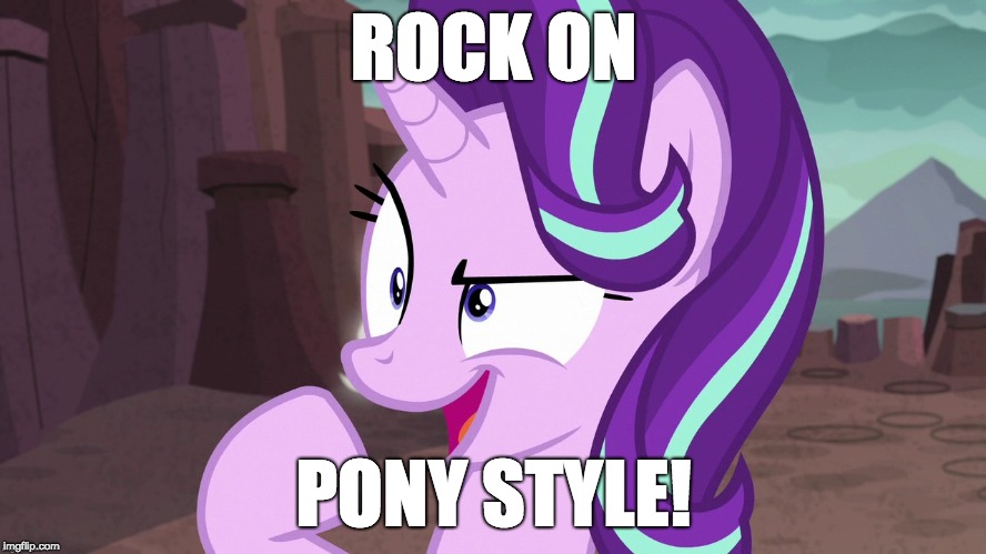 Rock on pony style! | ROCK ON; PONY STYLE! | image tagged in memes,ponies,rock on | made w/ Imgflip meme maker
