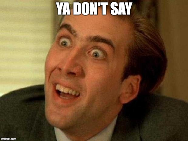 Nicholas Cage is watching you | YA DON'T SAY | image tagged in nicholas cage is watching you | made w/ Imgflip meme maker