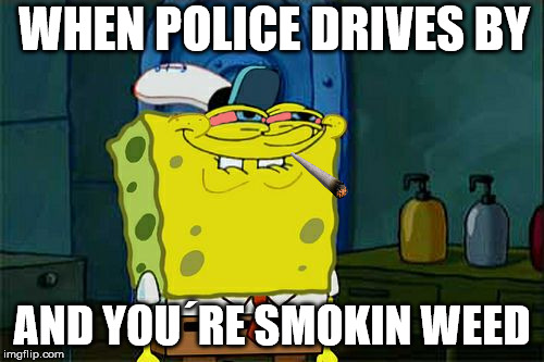 Don't You Squidward Meme | WHEN POLICE DRIVES BY; AND YOU´RE SMOKIN WEED | image tagged in memes,dont you squidward | made w/ Imgflip meme maker