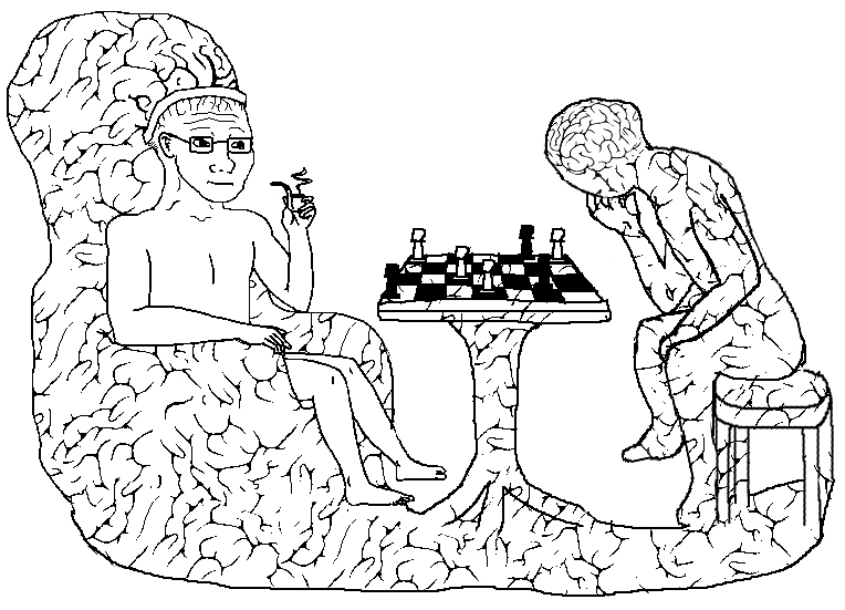 High Quality Wojacks Playing Chess Blank Meme Template