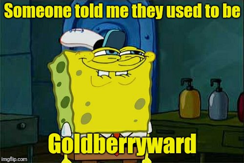 Don't You Squidward Meme | Someone told me they used to be Goldberryward | image tagged in memes,dont you squidward | made w/ Imgflip meme maker