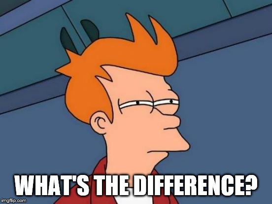 Futurama Fry Meme | WHAT'S THE DIFFERENCE? | image tagged in memes,futurama fry | made w/ Imgflip meme maker