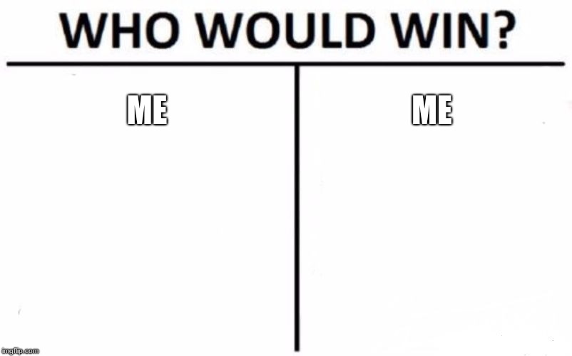 Who Would Win? | ME; ME | image tagged in memes,who would win | made w/ Imgflip meme maker