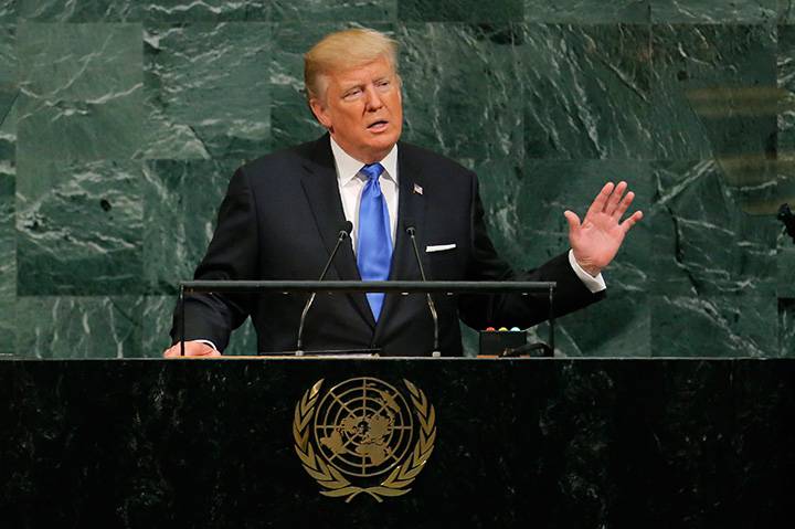 High Quality Trump UN speech Blank Meme Template