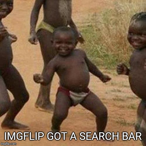 Third World Success Kid | IMGFLIP GOT A SEARCH BAR | image tagged in memes,third world success kid | made w/ Imgflip meme maker