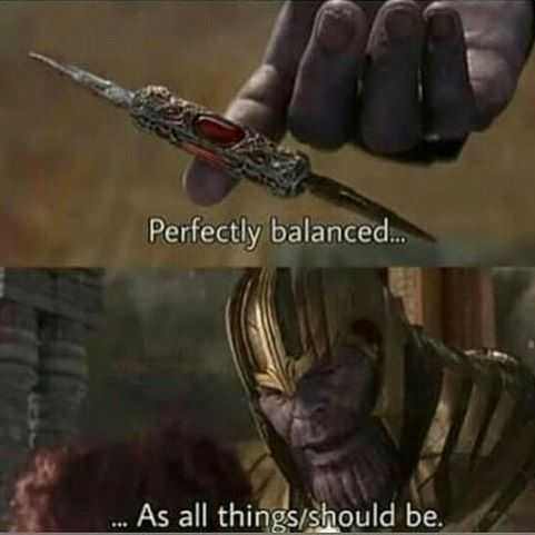 High Quality Thanos balanced things Blank Meme Template