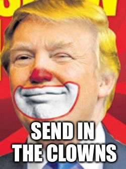 Donald Trump the Clown | SEND IN THE CLOWNS | image tagged in donald trump the clown | made w/ Imgflip meme maker