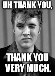 Elvis | UH THANK YOU, THANK YOU VERY MUCH. | image tagged in elvis | made w/ Imgflip meme maker