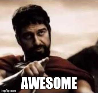 leonidas pointing | AWESOME | image tagged in leonidas pointing | made w/ Imgflip meme maker